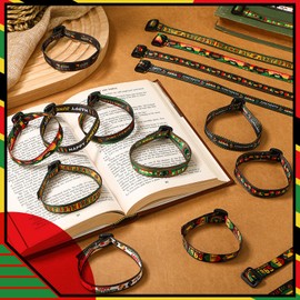 Ecally 100 Pcs Juneteenth Adjustable Bracelets Wristbands Gifts Bulk Juneteenth Freedom Gifts Heart 1865 Territory Bracelets for Juneteenth Community Party Favors Supplies