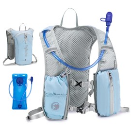 KSIBNW Running Vest for Women and Men, Lightweight Hydration Vest Backpack with 1.5L Water Bladder Bag Running Backpack for Hiking Biking Trail Cycling Race Marathon, Blue