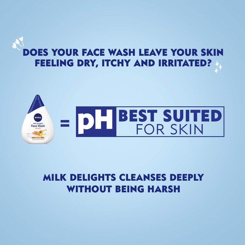NIVEA Face Wash, Milk Delights Moisturizing Honey(Dry Skin), 100ml