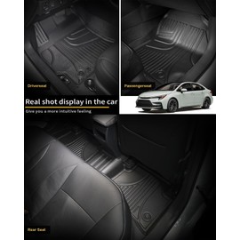 Original 2020-2024 Corolla Floor Mats for Toyota Corolla/Corolla Hybrid Sedan Model - Custom Fit All Weather Floor Mats - Heavy Duty Rubber Car Mats for Toyota Corolla (Not Fit Hatchback Model)