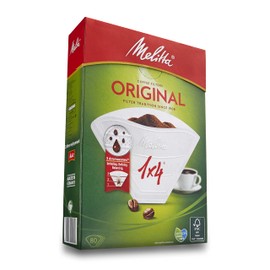 メリタ(Melitta) フィルターペーパー 4～8杯用 オリジナル FSCミックス 1x4 ナチュラルホワイト 80枚入 PO-148W