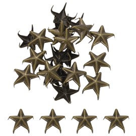 uxcell 50Pcs Metal Star Studs Claw, 15mm 5-Claw Punk Studs Rivets Spikes Nail Head Leather Rivets for DIY Crafts Clothing Leathercraft Bag Shoes, Silver