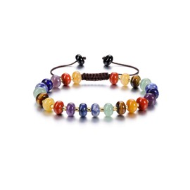 Zysta 7 Chakra Bracelet Real Stones Adjustable Healing Stones Bracelets Yoga Healing Reiki Energy Therapy Lucky Bracelets Women Girls, One size, Gemstone, No Gemstone