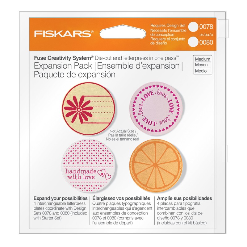 Fiskars 100860-1001 Circle Design Plate Expansion Pack, Medium, 4-Pack