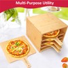 RICOJYCX Multilayer Bamboo Pizza Peel Rack, Contain 4 x 12