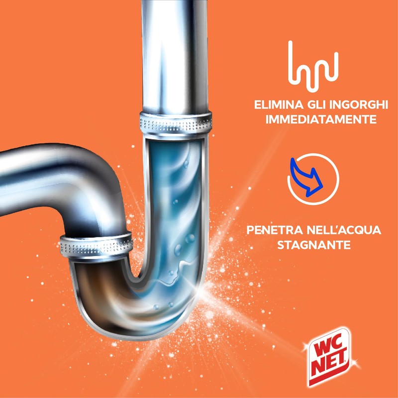 Wc Net - Professional Turbo, Disgorgante Gel per Scarichi Professionale,