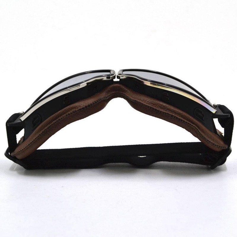 TDR WWII Style Aviator Goggles - Adjustable, Windproof, Safety Enhanced,