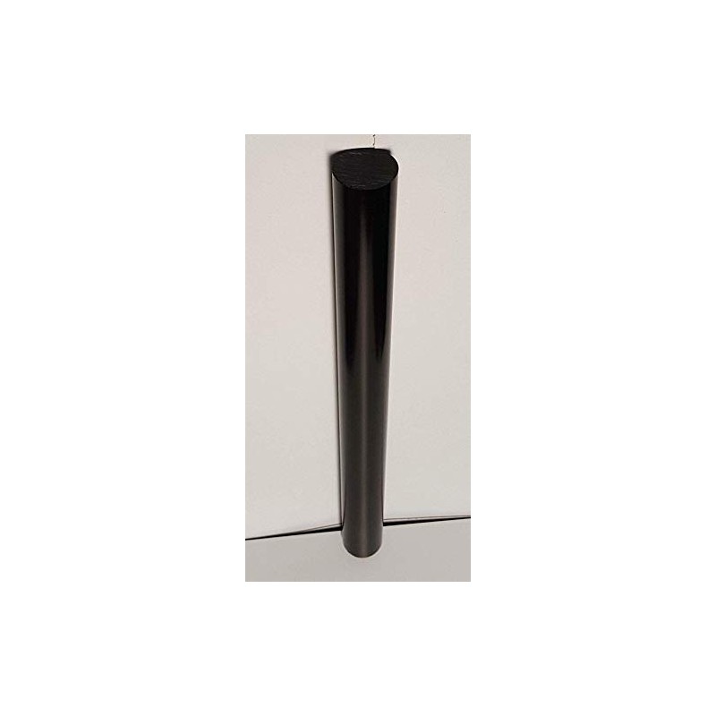 1" Diameter x 12" Long Black Opaque Extruded Acrylic Plexiglass