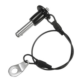 M METERXITY Push-Button Ball Locking Pin, 1/4" [6mm] Dia., 19/32 [15mm] Usage Length Quick Release Lock Pins W Lanyard Cable for Speaker/Aviation/Gym/Machine [304 Stainless Steel]