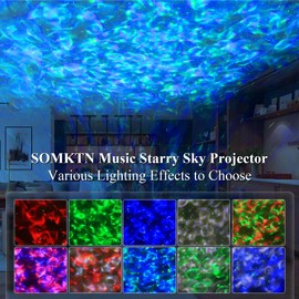 SOMKTN Star Projector Galaxy Light, Ocean Wave Projector Night Light for Bedroom Decor with White Noise, Bluetooth Music Speaker, Timer & Remote Control, Starry Night Sky Projector for Kids Teens
