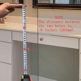 8" Center-to-Center Shower Glass Door Handle 25mm Diameter Office Glass Door Handle Wood Door Handle Fits 1/4" to 1/2" Glass and 1" to 2-3/5" Wood Door Thickness SUS304 (Matte Black)