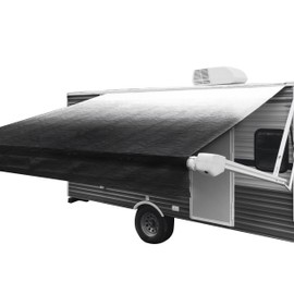 RV Awning Fabric Replacement,20Ft(19'1" Fabric) Camper Awning Replacement,16oz Heavy-Duty Weatherproof Vinyl RV Awning Replacement,Universal Outdoor Canopy for Trailer Awnings,Motorhome(Black Fade)