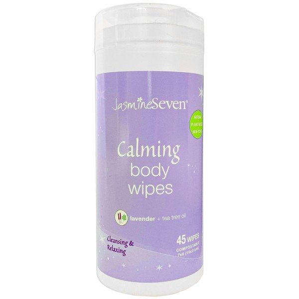 Calming Body Wipes – Natural Lavender and Tea Tree – by Jasmine Seven – cleansing self-care for Adults and Kids