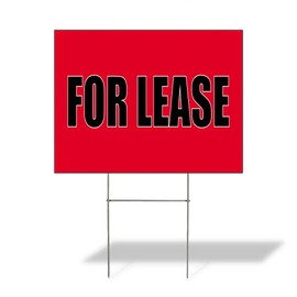 Fastasticdeals Weatherproof Yard Sign for Lease Outdoor Advertising Printing K Red Lawn Garden General Business 18x12 Inches 1 Side Print