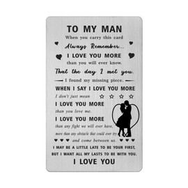 to My Man Gifts - I Love You Gifts for Him Men, Husband Anniversary Birthday Fathers Day Wallet Card Present