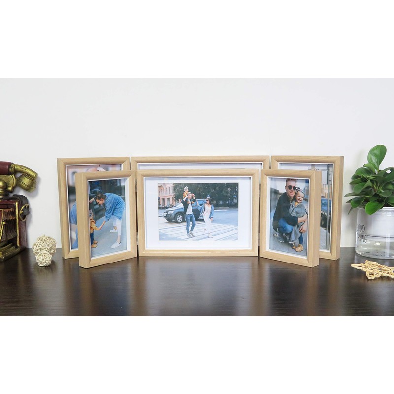 Smiling Art Foldable Photo Frame for 3 Landscape and Portrait
