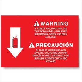 Vinyl Self-adhesive Class K Fire Extinguisher Arrow Sign - 12" X 8" (Pack of 5)