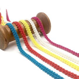 Pmnzdy 25 m Border Sewing Lace Centipede Braided Lace Ribbon 8 mm Lace Trim Floral Pattern Decorative Ribbon Trim Ribbons for Wedding Party Costume DIY Crafts Sewing Red