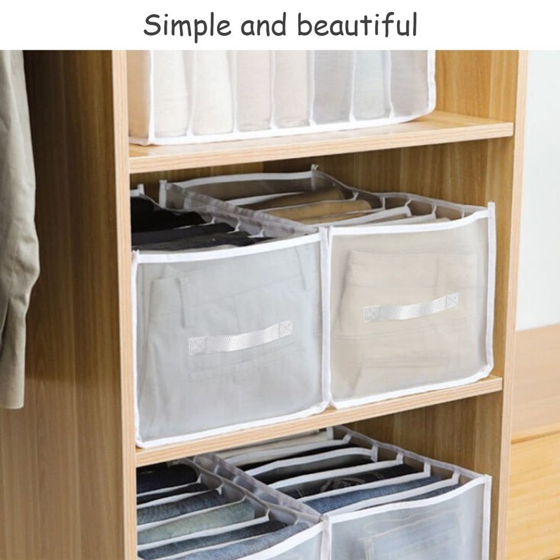 1 Pack Closet Drawer Organisers, 9 Grids Jeans Storage Box