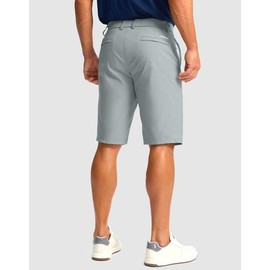 Men's Golf Shorts with 5 Pockets 11" Inseam Stretch Quick Dry Casual Work Dress Shorts for Men(Light Grey,32)