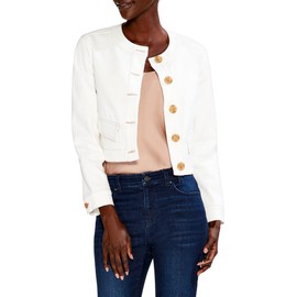 NIC+ZOE Women's TOP IT Off Denim Jacket, Paper White
