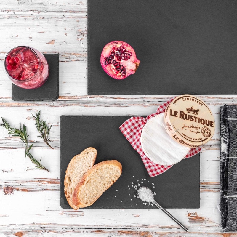 Argon Tableware Square Slate Coasters - 10cm - 6 Piece