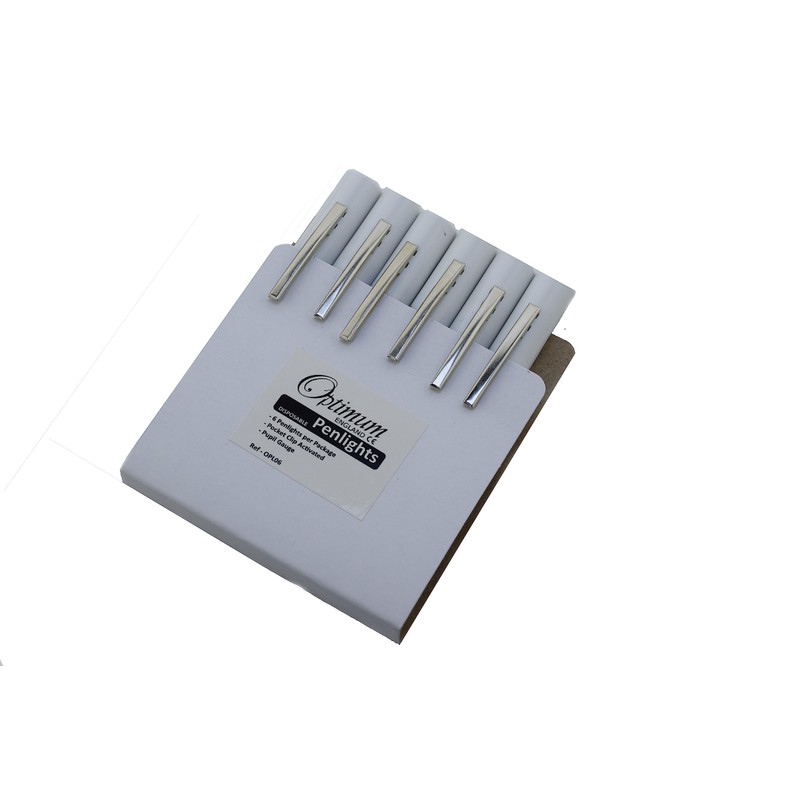 Optimum Pack of 6 Disposable Diagnostic Penlight with Imprinted Pupil