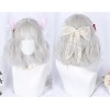 Generic 2025 Peluca Corto Rizada Con Lazo For Lolita Plateada
