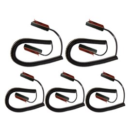 [5 Pack] Universal Coiled Security Cable Bulk Pricing Available - Remote Control Tether Security Cable Leash with Hook and Loop Fastener Tape and Double-Sided Tape - Anderic - CBL02