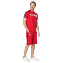 Kappa 222 Banda Treadwellz - Shorts for Men - Pull-on Styling - Polyester Fabric - Patch Pocket - Lightweight Red/Black MD One Size