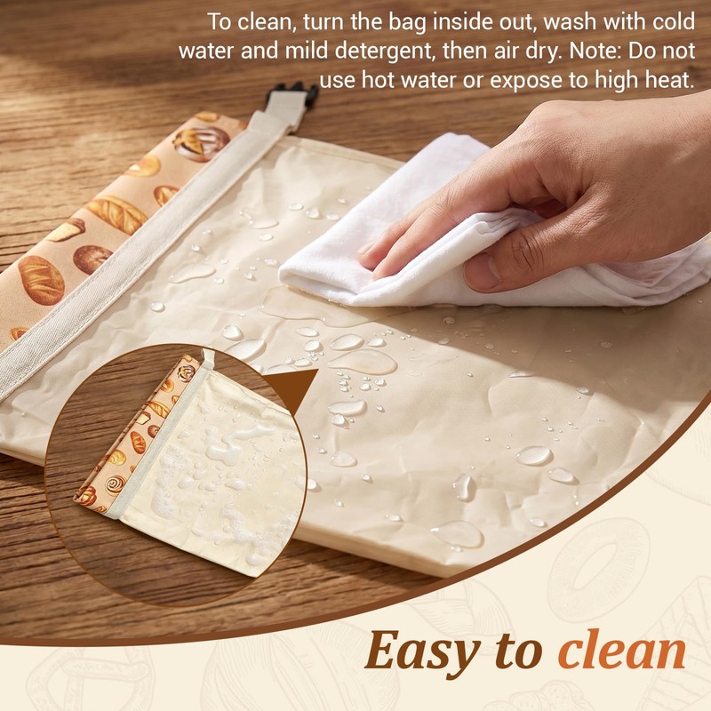 zxevg Beeswax Bread Bags 2 Pack 17x13 Inch Reusable