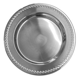 Brightalk 13-Inch Stainless Steel Twist Pattern Charger Plates, 6 Pcs Silver Dinner Plate Chargers, Round Server Ware Charger Plate