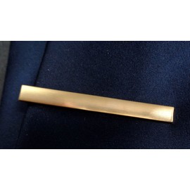 Tie Clip 5.6 cm Short Gold-Plated Matt Brushed with Brown Exclusive Vibox, Brass