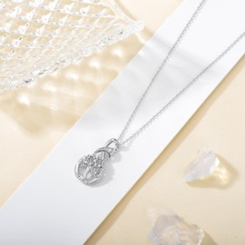 MEIDERBO Tree of Life Necklace for Women 925 Sterling Silver Infinity Pendant Necklace Jewelry for Birthday Christmas, Sterling Silver, No Gemstone