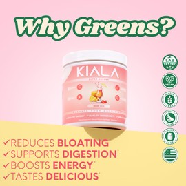 Kiala Nutrition Super Greens Powder - Digestive Health for Women, Bloating Relief, Gut Health, Skin Care (Lemon Drop)