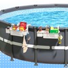 Poolside Storage Basket with Cup Holders – Above Ground Pool