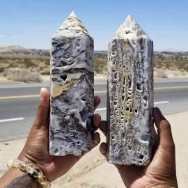 Large Natural Sphalerite Tower , Druzy Crystal Point , Four Side Tower for Sale , Home Decor , Reiki HealingColor: Gray sphalerite tower, Size: 400-600g