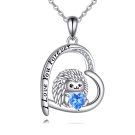 KZX Hedgehog Necklace for Women S925 Sterling Silver Hedgehog Pendant Necklace Jewelry Gift for Animal Lovers, Normal, Sterling Silver, No Gemstone