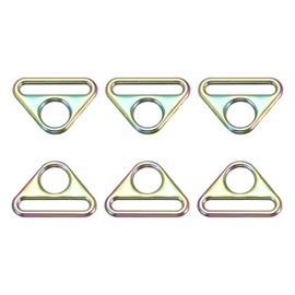 uxcell Triangle Buckle Adjuster, 6Pcs 1 Inch Triangle D Rings Adjuster Triangle with bar Swivel Clip for Webbing Bag Strap, Multicolor