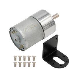 Aynaxcol Micro DC 12V 600rpm Geared Motor with Bracket, Centric Ouput Shaft Gear Motor 37mm Diameter Gearbox, Large Torque Reduction Motor