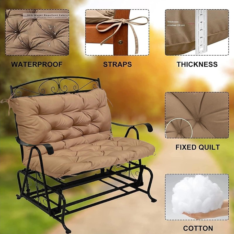 YXMKJOS Swing Cushion Replacement Outdoor Porch Waterproof Bench Cushion 2-3