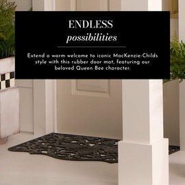 MACKENZIE-CHILDS Rubber Door Mat, Decorative Outdoor Floor or Front Door Mat, 36" L x 24" W, Queen Bee