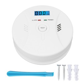 Monoxide Detector Easy Mounting Test Hush Button Dual Sensors Battery Powered Smoke Detector for Family Office