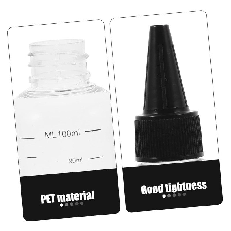 SAFIGLE 10Pcs 100ML Squeeze Dropper Bottles Precision Nozzle for Essential