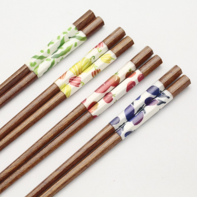 Ishida 11617 Chopsticks Made in Japan Hexagonal Tomato 9.1 inches