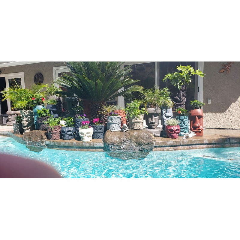 Skull Tiki Planter (Black)