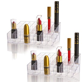 Magik 24-40 Grid Lipstick Makeup Stand Display Holder Case Cosmetic Multi-Purpose Acrylic Organizer (2, 40 Grid)