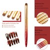 Pure Kolinsky French Nail Brush with Metal Handle (Red-Gold, 14#)