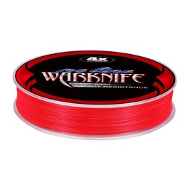 Warknife PE Line Fishing Line, 4 Strand, X4, 164.0 Yards (150 m), 4-Braided, 4 Strands, Red