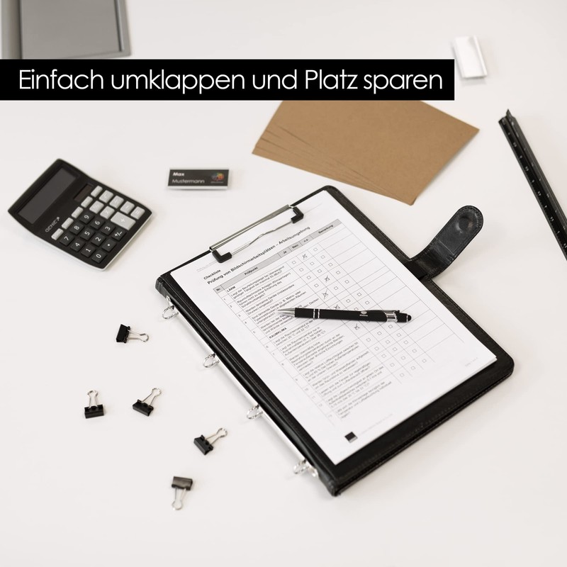 OfficeTree Clipboard Folder A4 with Lid - Writing Case Black